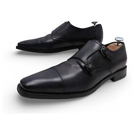MOCASINES BERLUTI 4508 DOBLE HEBILLA 7.5 41.5 GRIS PATINA Gris