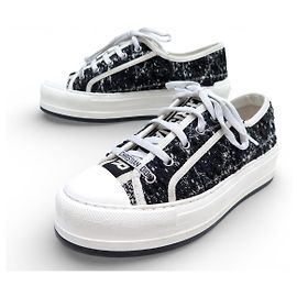 Christian Dior SNEAKERS WALK'N DIOR KCK386CTW 38.5 TWEED CANNAGE Nero