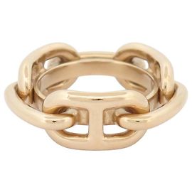Hermès NEUER HERMES REGATE ANKERKETTE SCHALRING AUS GOLDMETALL Golden