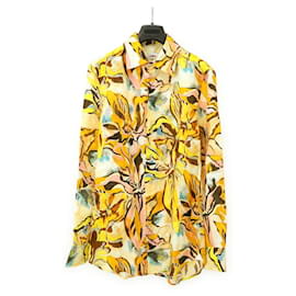 Camicia in lino Etro Multicolore Arancione Giallo