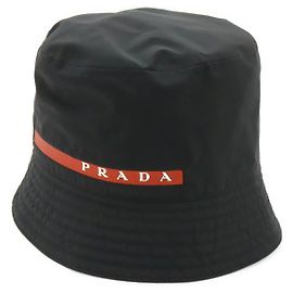 Prada Prada Sport Polyester Bucket Hat Black Red
