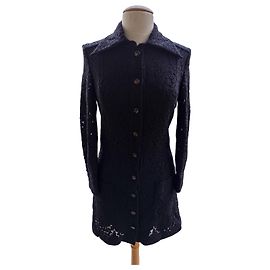 Chloé Spitzenkleid Schwarz und Navy Blau Größe 36 Schwarz Marineblau