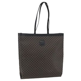Céline Bolsa de mão em lona Macadam CELINE em couro PVC preto e dourado Auth 170122 Preto Dourado
