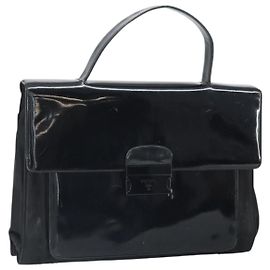 PRADA Handtasche Lackleder Schwarz Auth 170277 Schwarz
