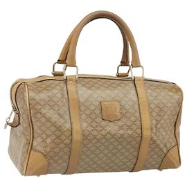 Céline CELINE Macadam Canvas Handtasche PVC Beige Silber Authentisch ka2034 Silber Beige