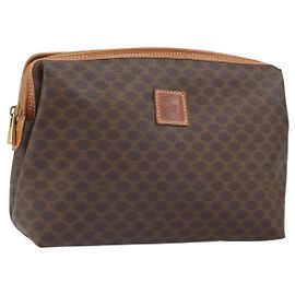 Céline Pochette en toile Macadam CELINE PVC Marron Or Auth 170470 Marron Doré