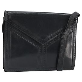 Borsa a Spalla in Pelle Nera e Oro Auth Saint Laurent 170129 Nero D'oro