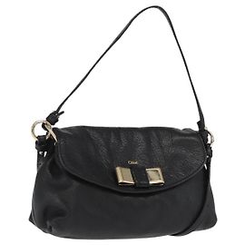 Chloé Borsa a Spalla Chloe Lily in Pelle Nera e Oro Auth hk3380 Nero D'oro