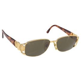 Gafas de sol FENDI de metal tono dorado Auth hk3433 Otro