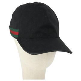 Cappello GUCCI GG Canvas Web Sherry Line M Nero Rosso Verde 200035 Auth SW2113V Nero Rosso Verde