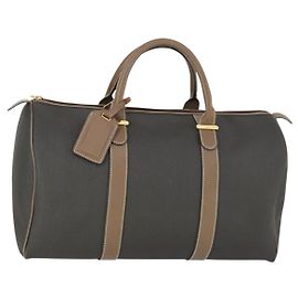 Alfred Dunhill Borsa Boston Dunhill PVC Marrone Oro Auth 165102 Marrone D'oro