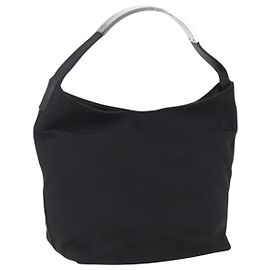 GUCCI Handtasche aus schwarzem Nylon mit silberner Authentizität 169481 Schwarz Silber