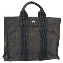 Hermès HERMES Sac à main Her Line PM en toile grise Auth 170395 Marron