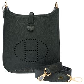 Hermès Bolsa HERMES Mini Evelyne em Couro Verde - 103300 Verde