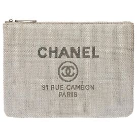 CHANEL Gray Canvas Bag - 103301 Grey