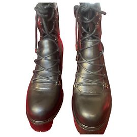 Hermès Biker Boots Black Leather Black