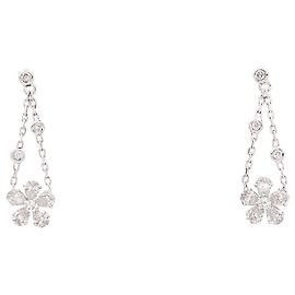 Boucles d'oreilles Messika , "Spring" or blanc, diamants.  Autre