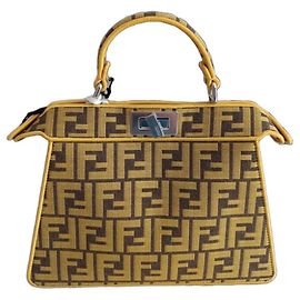 Fendi Picaboo mini handbag yellow cloth Yellow