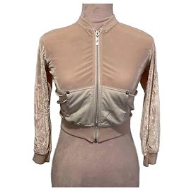 Rosa Samt "Adorable" Bomberjacke von Christian Dior Pink