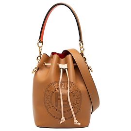 Borsa a secchiello Mon Tresor in pelle perforata marrone Fendi Marrone Cammello