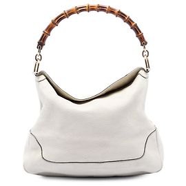 Bolsa Diana em couro de bezerro branco com bambu Gucci Branco