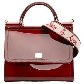 Dolce & Gabbana Red Medium PVC Miss Sicily Satchel Red Dark red