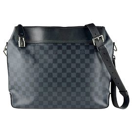 Louis Vuitton Damier Cobalt Greenwich Shoulder Bag Black Navy blue