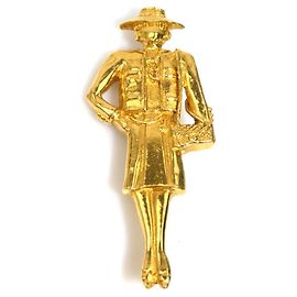 Broche en métal doré Chanel Mademoiselle Doré