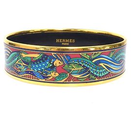 Pulsera de bangle de metal/esmaltada Hermès Multicolor Dorado