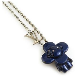 Colar de metal Vivienne da Louis Vuitton Prata Azul marinho