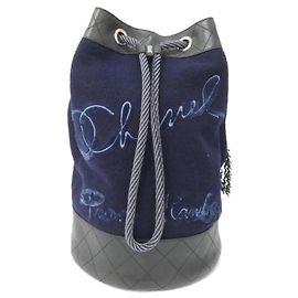 Bolsa de Ombro Chanel 57519 Preto Azul marinho