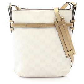 Bolsa de Ombro Anagram Repeat da Loewe Branco Dourado