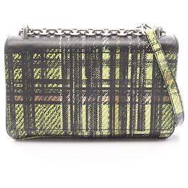Bolsa de couro Prada Preto Multicor Verde