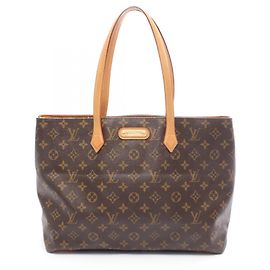 Borsa tote Wilshire MM Louis Vuitton Marrone Monogramma
