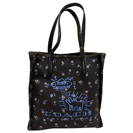 Tote UFO en lona negra Coach x Keith Haring Negro