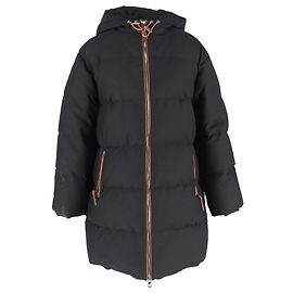 Cappotto imbottito con cappuccio e zip Loewe in cotone nero Nero