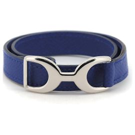 Pulseira de couro Pavane Hermès Roxo