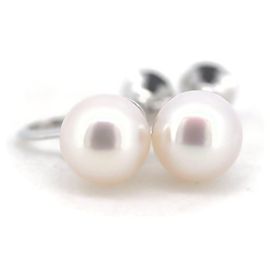 Pendientes Tasaki de perlas K14WG Blanco