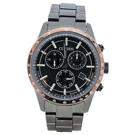 Autre Marque Edelstahl-Uhr Citizen Collection Schwarz