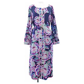Robe Leonard Rose Bleu Bleu Marine