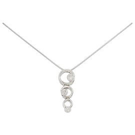 Autre Marque Diamant-Halskette PT900 PT850 Silber