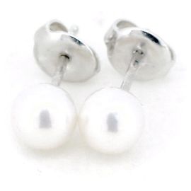 Brincos de Ouro Branco Au750 com Pérolas Mikimoto Outro