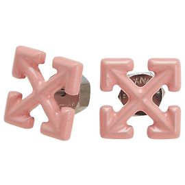 Off White Pendientes de esmalte Mini Arrow de Off-White Rosa