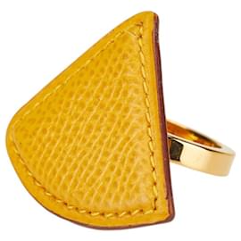 Anello in pelle per sciarpa Triangle Hermès Giallo