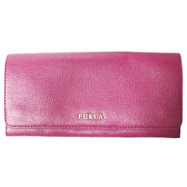 Furla BABYLON Leather Long Wallet Purple