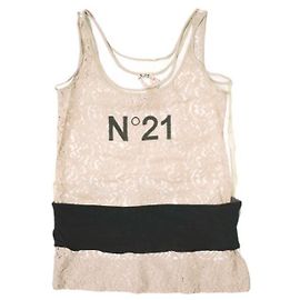 Autre Marque N21 Tüll-Spitzen-Top Beige