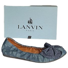 Lanvin printed denim ballet flats size 39 Blue