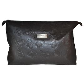 Pochette Gianni Versace en cuir noir Noir