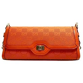 Bolsa de Ombro Gucci LUCE em Lona GG Laranja