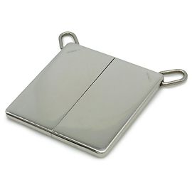 Collar con Colgante de Placa Simbólica Hermès Cabeza Alta Plata